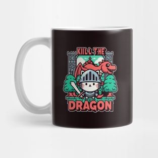 kill the dragon - cat knight Mug